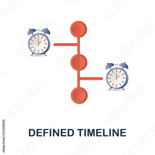 Defined Timeline icon. 3d illustration from corporate development collection. Creative Defined Timeline 3d icon for web design, templates, infographics and more