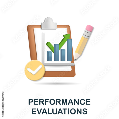 Performance Evaluations icon. 3d illustration from corporate development collection. Creative Performance Evaluations 3d icon for web design, templates, infographics and more