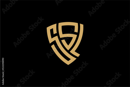SSL creative letter shield logo design vector icon illustration