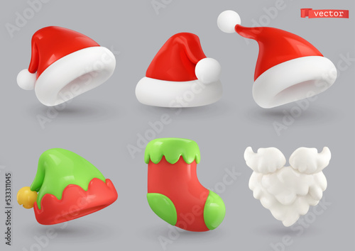 Santa hat and christmas decoration