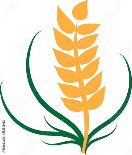 Agriculture wheat Grain vector icon design