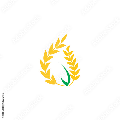 Agriculture wheat Grain vector icon design