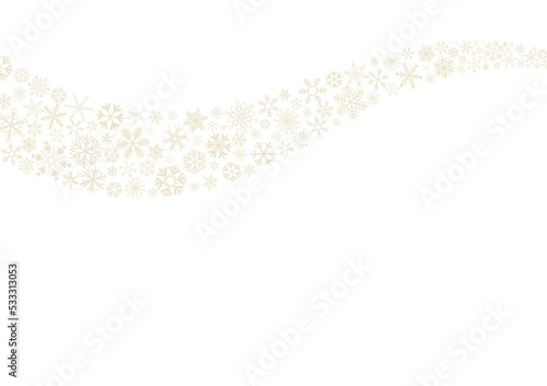 wave of snowflakes seamless have blank space on white background. Winter holidays theme, Christmas and New Year template.