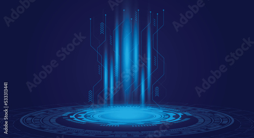 background blue Abstract digital technology.