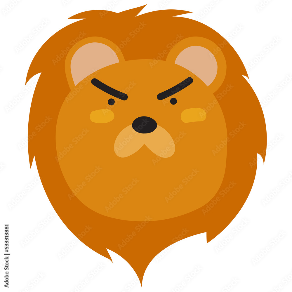 Lion face mood. A present of Face Angry. Cute Wildlife Animal Character Vector Illustration. Lion face mood. A present of Face Angry. Cute Wildlife Animal Character Vector Illustration.