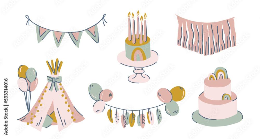Boho style birthday decor set Boho style birthday decor set