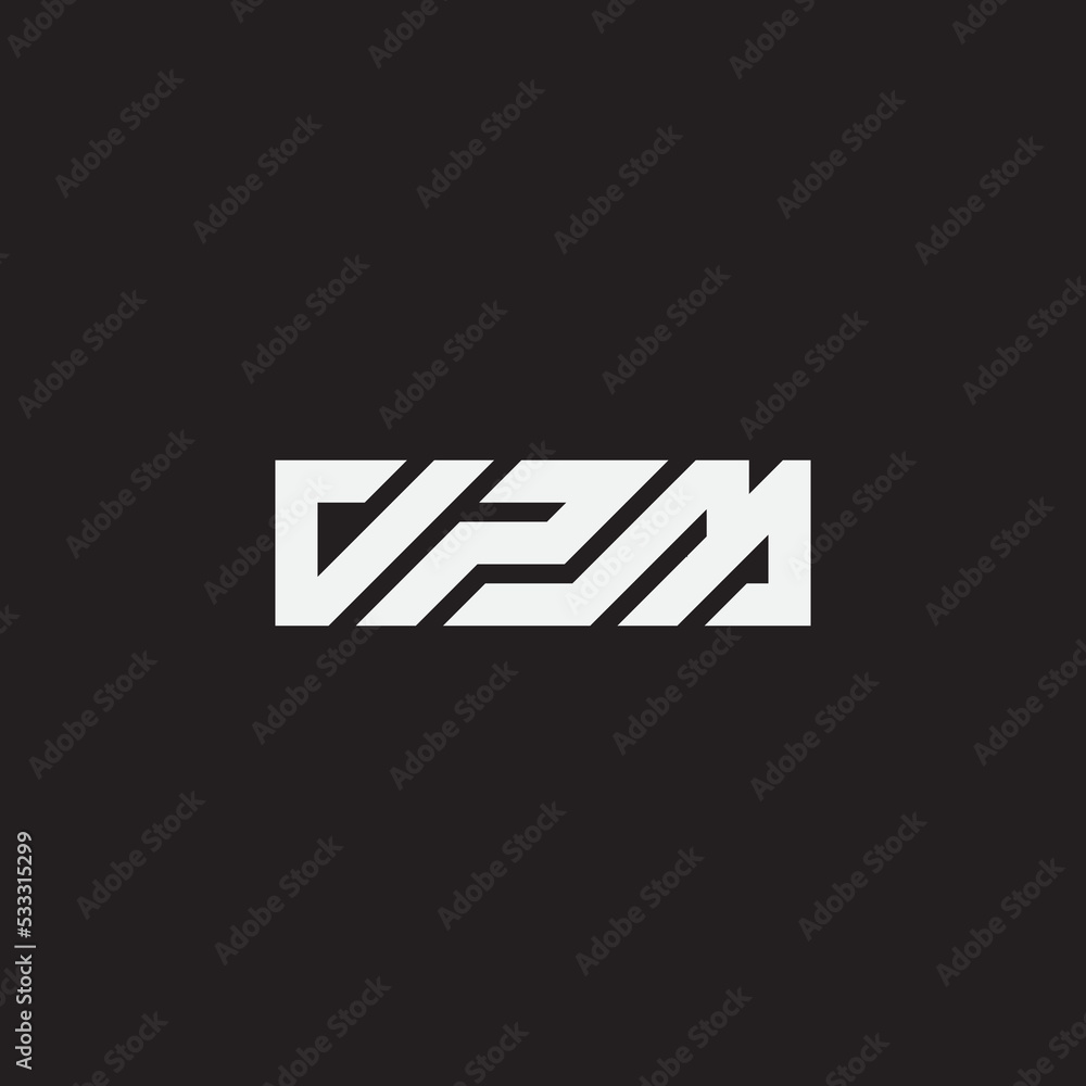 Initial letter V P M monogram logo template. Initial letter V P M monogram logo template.