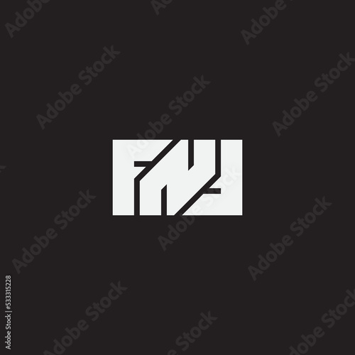 Initial letter FNF monogram logo template.