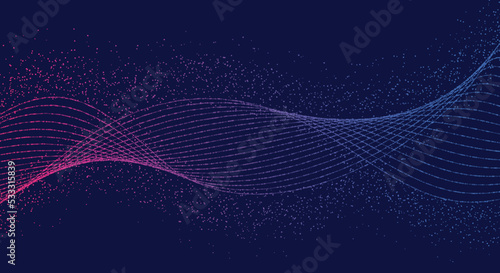 Dynamic abstract liquid flow particles background. Shining abstract particle flow background.