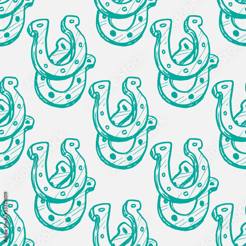 horseshoes vector seamless pattern on white background