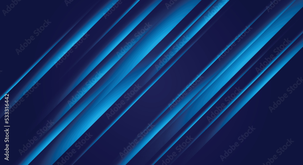 Fototapeta premium Diagonal glowing lines on a dark blue background.