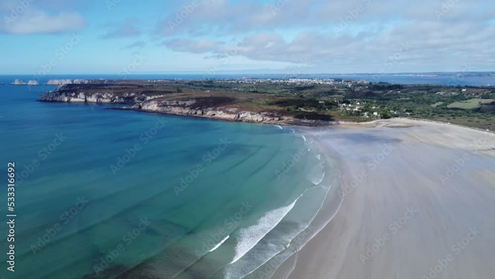enchanting scenery on the beach of le goulien in brittany in france. stunning water colors and perfect weather enchanting scenery on the beach of le goulien in brittany in france. stunning water colors and perfect weather