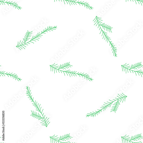 Christmas tree green branches,pine cone in seamless pattern background.Vintage Vector. Fir,spruce design element for backdrop,wallpaper,wrap.New year holiday vector