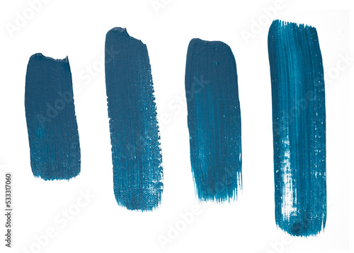 Blue paint brush strokes, art elements composition. Dirty artistic design.