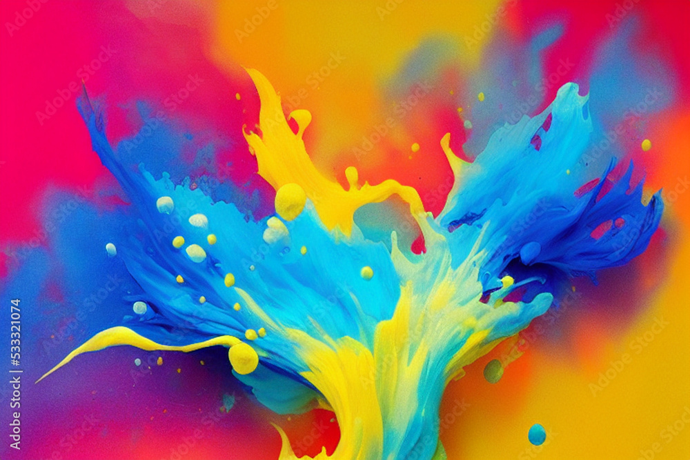 Digital illustration of a colorful splash. 