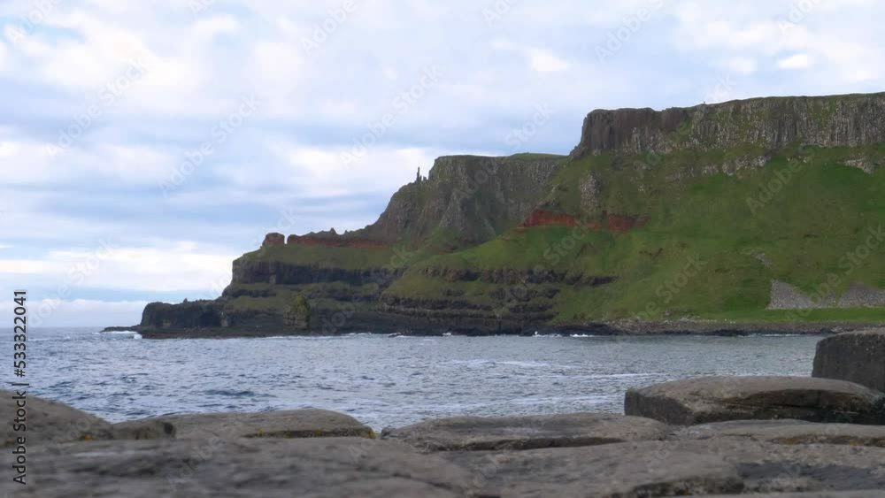 Aerial View Of Giant Causeway Coastline, Donegal Ireland Aerial View Of Giant Causeway Coastline, Donegal Ireland