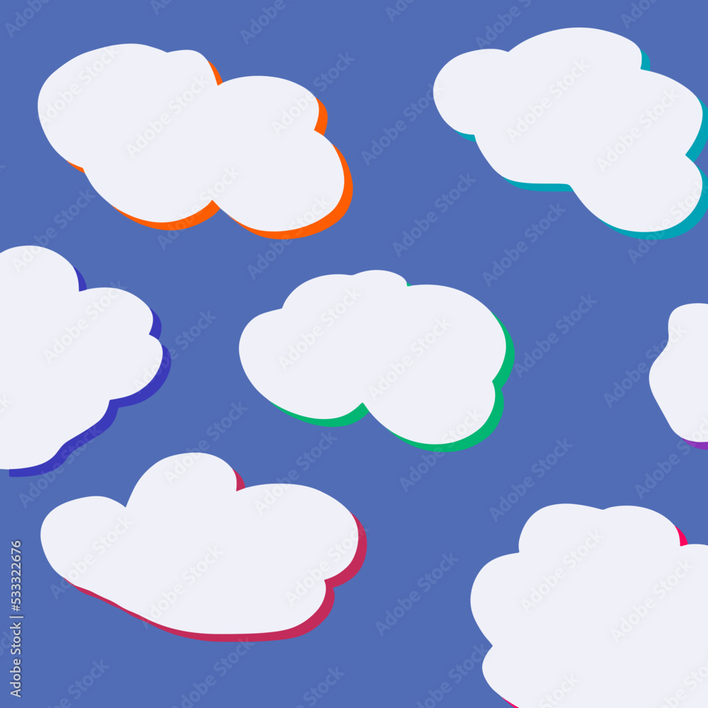 clouds colorful shadows blue background clouds colorful shadows blue background