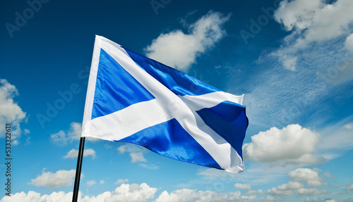 Fényképezés Scottish flag flying on windy