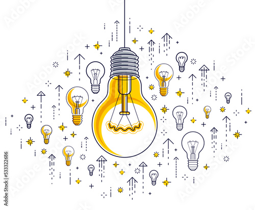 Shining light bulb and set ...