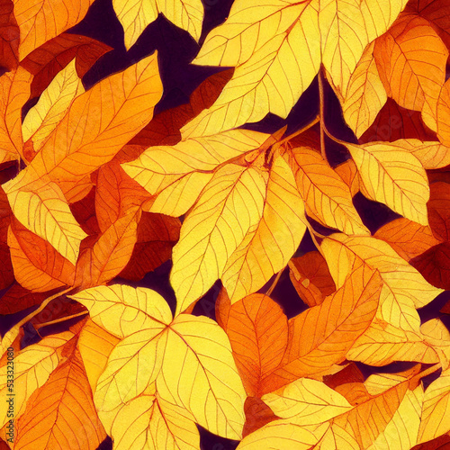 Autumn leaves as seamlessly tile pattern