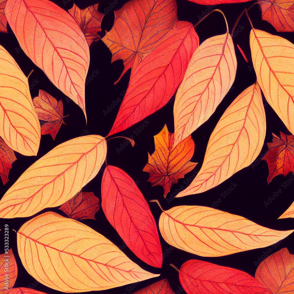 Autumn leaves as seamlessly tile pattern