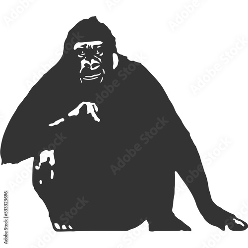 Gorilla Vintage Illustration Vector
