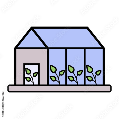 Greenhouse Concept, hothouse vector color icon design, Farm and Gardening symbol, villagers life Sign, countryside and Livestock stock illustration