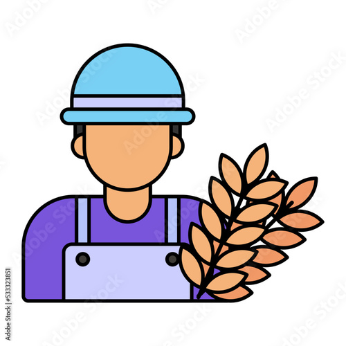 Sharecropper Concept, farmhand vector color icon design, Farm and Gardening symbol, villagers life Sign, countryside and Livestock stock illustration
