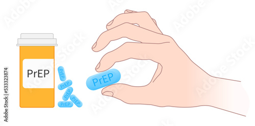 Hand hold pills of Pre Exposure Prophylaxis treatment medicine prevention Sexually Transmitted Disease