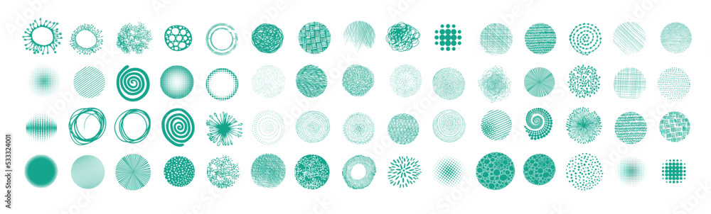 Graphic circles handmade texture. Vector illustration