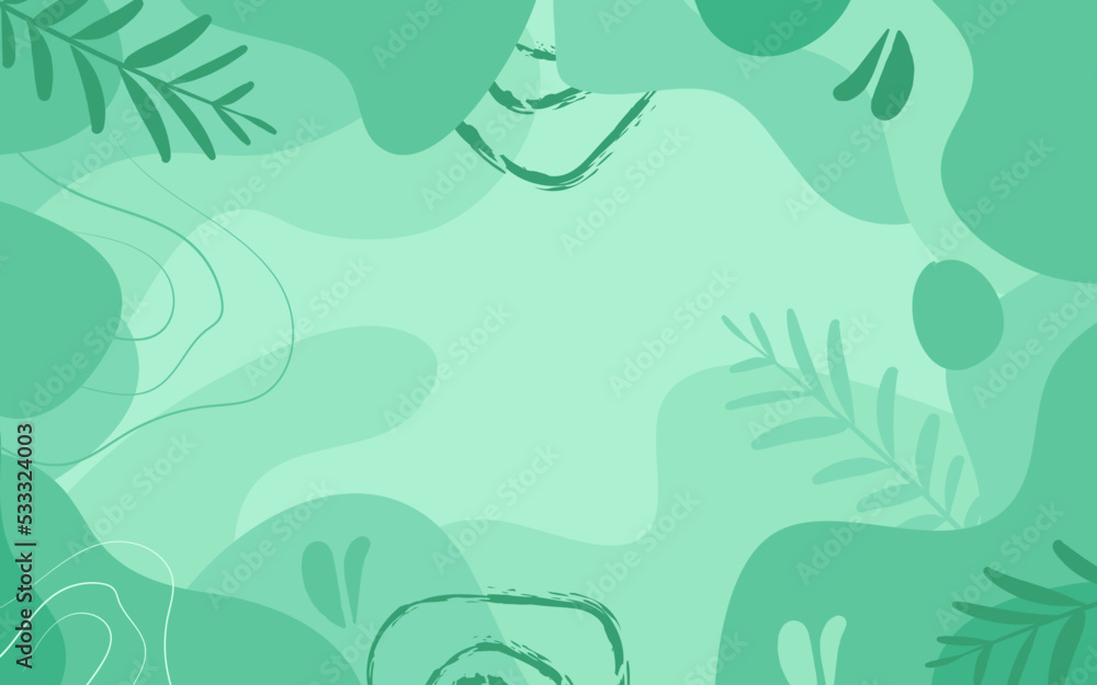 Hand drawn abstract mint green background