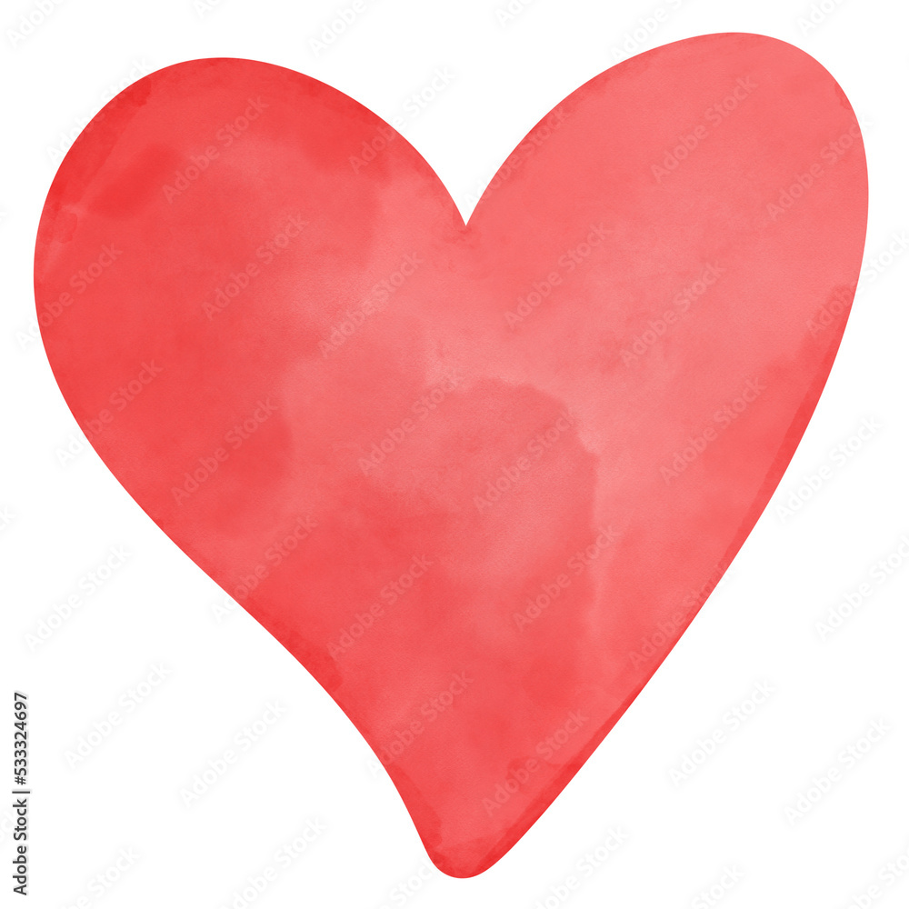 Watercolor Heart Organic Shape Illustration