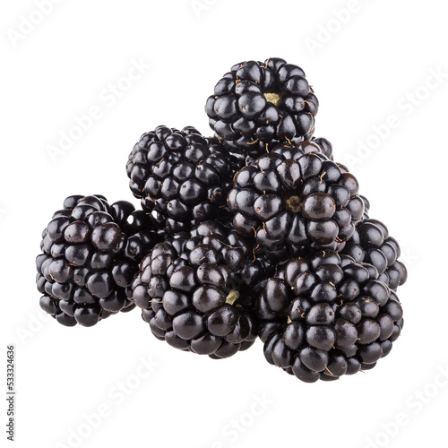 Blackberries isolated on transparent background