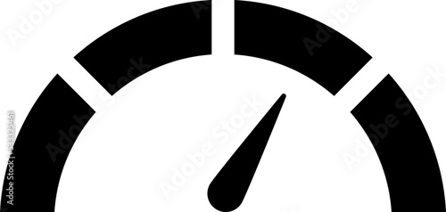 Vector black icon speedometer mileage meter with arrow for dashboard indicators. Gauge of tachometer. Low, medium, high and risk levels. Bitcoin fear and greed index cryptocurrency