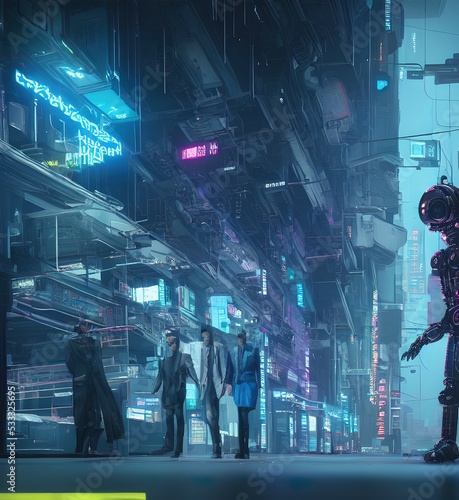 City of the future, Cyberpunk, robots