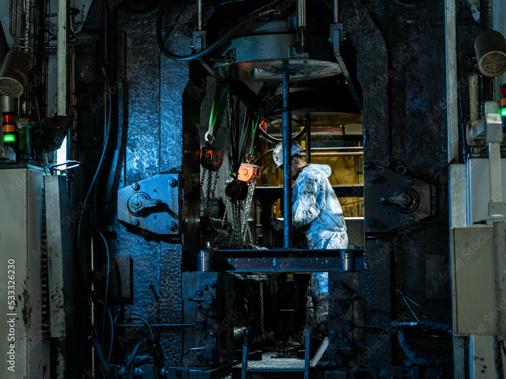 Naklejka premium industrie maintenance mécanique graisse métallurgie 