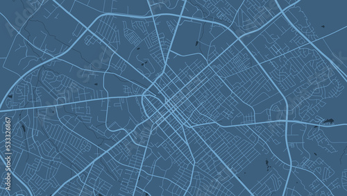 Detailed vector map poster of Lexington city, linear print map. Blue skyline urban panorama. photo