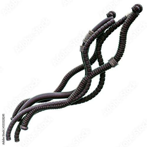 SciFi Cable Wire Illustration with Transparent Background PNG
