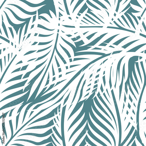 tropical plants. palm leaves seamless pattern