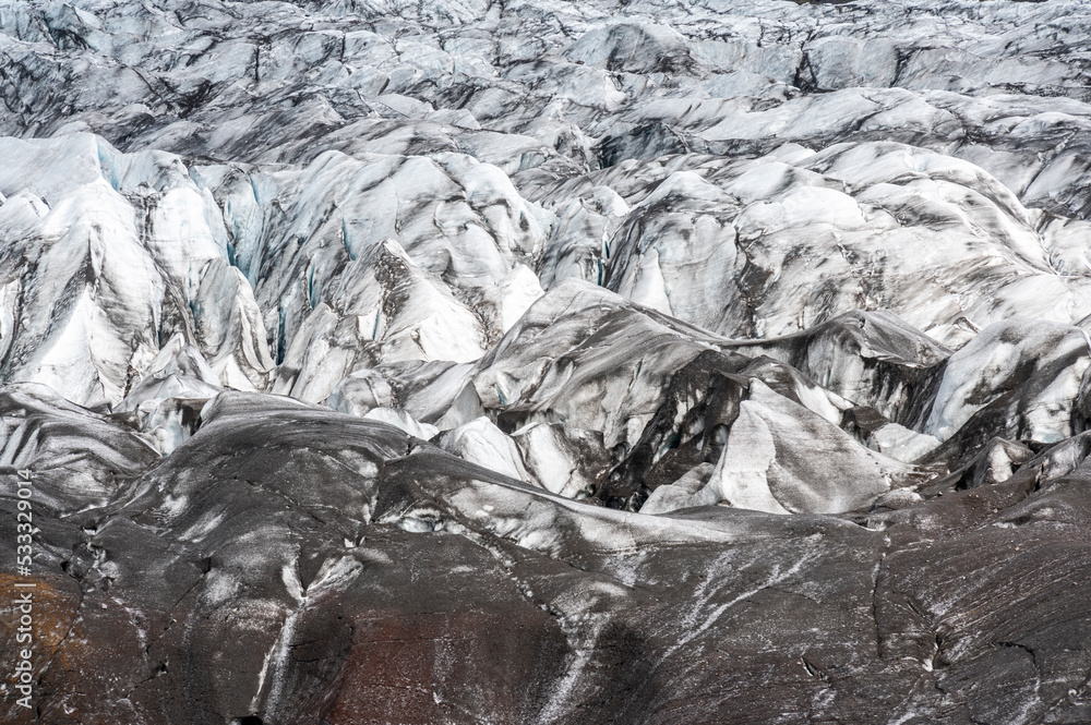 Polluted glacier