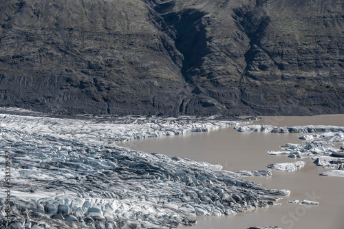 Dirty glacier melting due to global warming