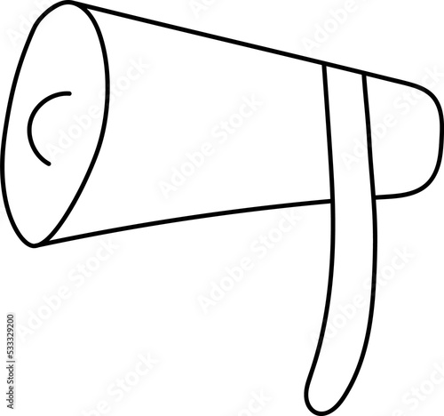 Hand drawn illustration loudspeaker.