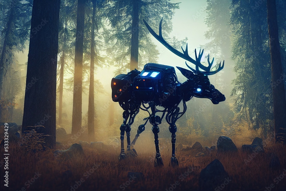 Robotic animal, droid animal, forbidden horizon inspiration. Futuristic ...