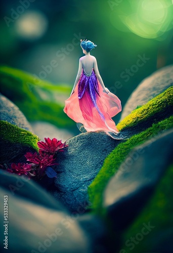 Beautiful fairy, small fair with transclucent wings, tinker bell inspiration, tooth fairy style, neverland fairy. Painting, concept art, cinematic light, background, wallpaper, illustration photo