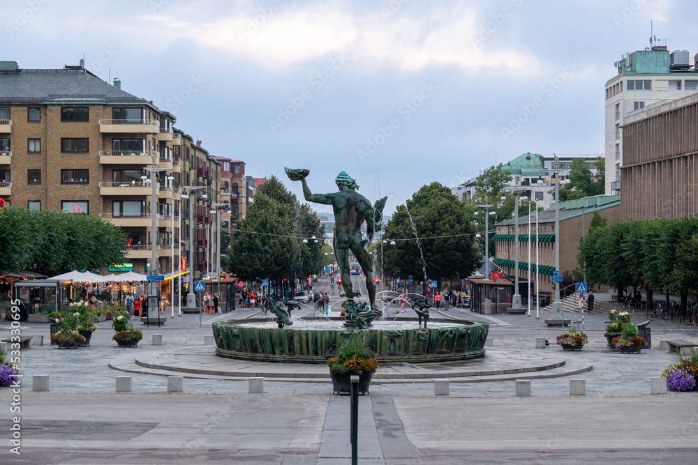 Fotografie Poseidon Statue in Göteborg