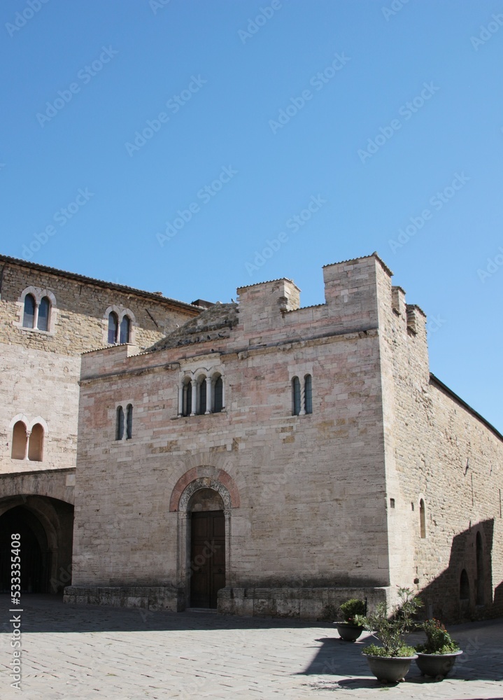 Italy, Umbria: Foreshortening of Bevagna.