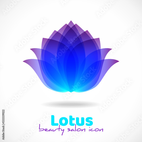 Lotus logotype design template. Vector flower symbol for beauty salon, spa or cosmetics brand style
