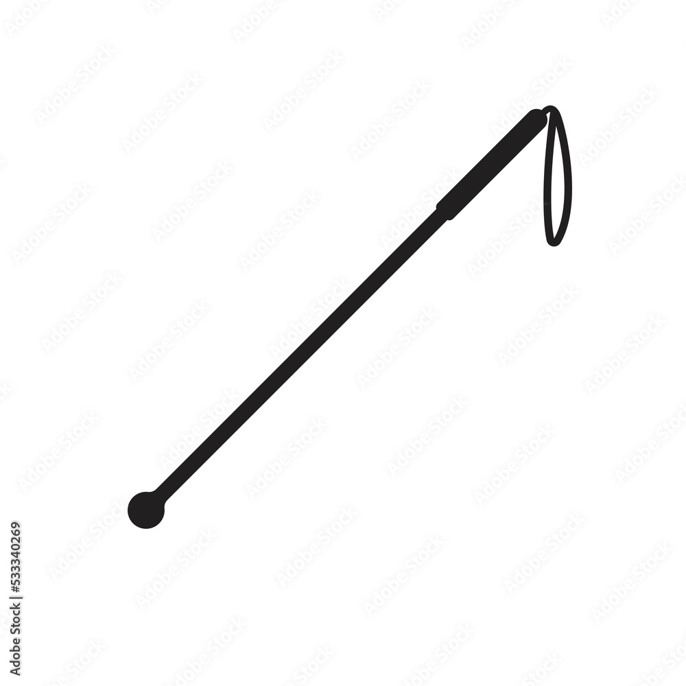 Probing White Cane used by visually impaired vector symbol illustration Probing White Cane used by visually impaired vector symbol illustration