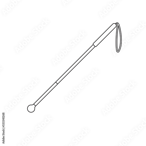 Probing White Cane used by visually impaired vector symbol illustration