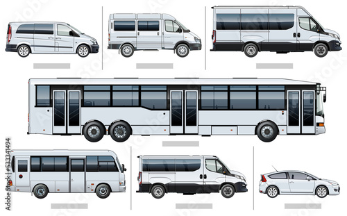 Passenger transport mock-up. PNG format with transparency